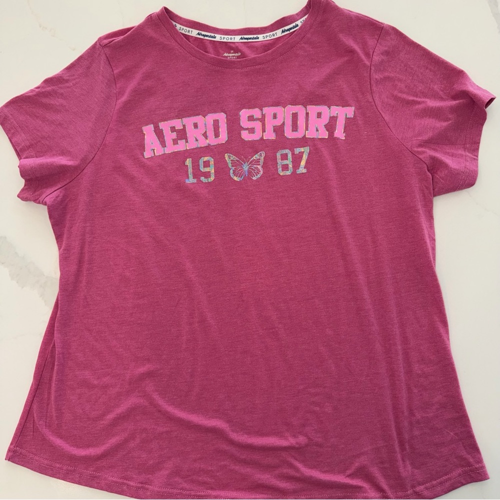 Aero Sport Aéropostale Pink Butterfly Graphic T-Shirt Size 3X